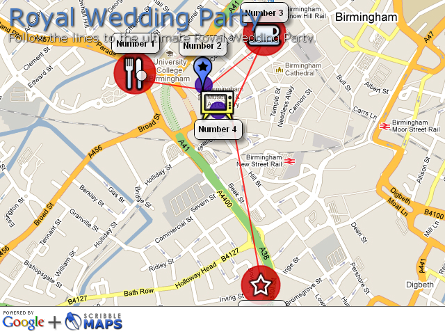 Follow the map for the perfect Royal Wedding Party